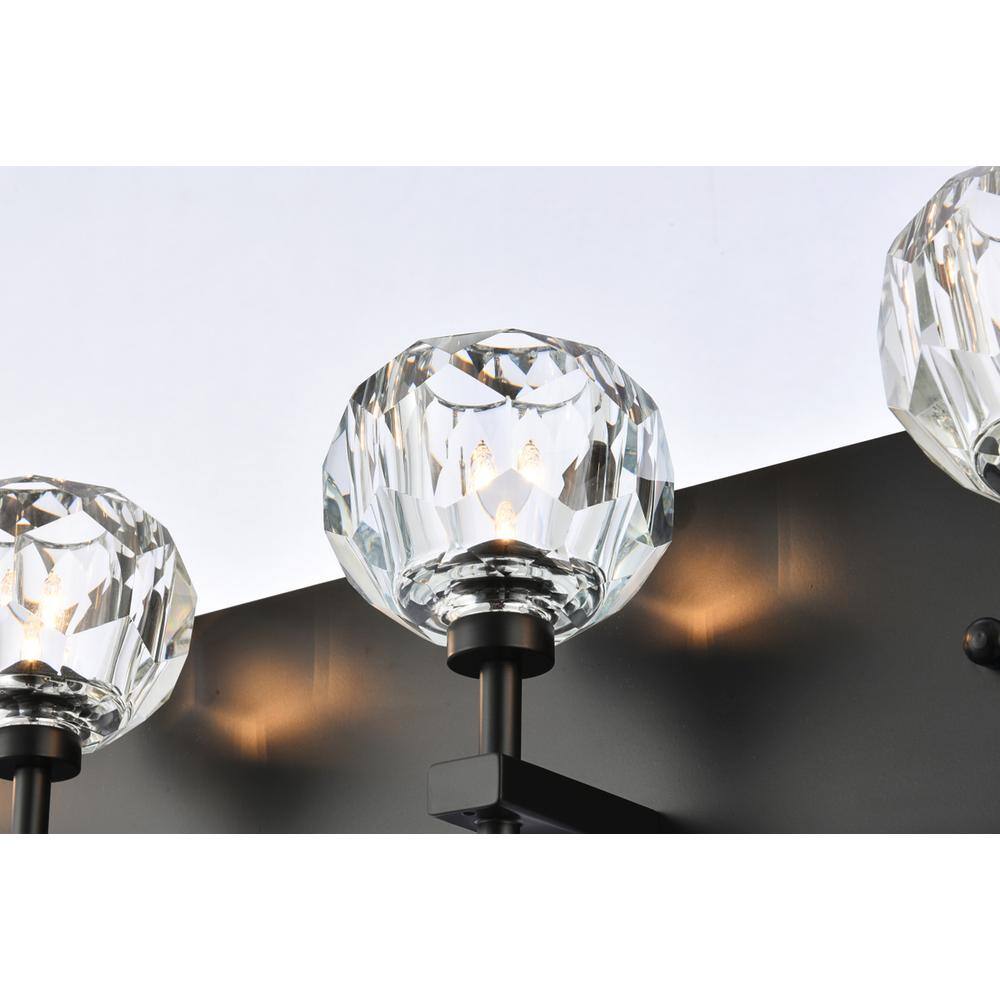 Alt View 2. Elegant Lighting - Graham 4 Light Wall Sconce in Black - Black And Clear.