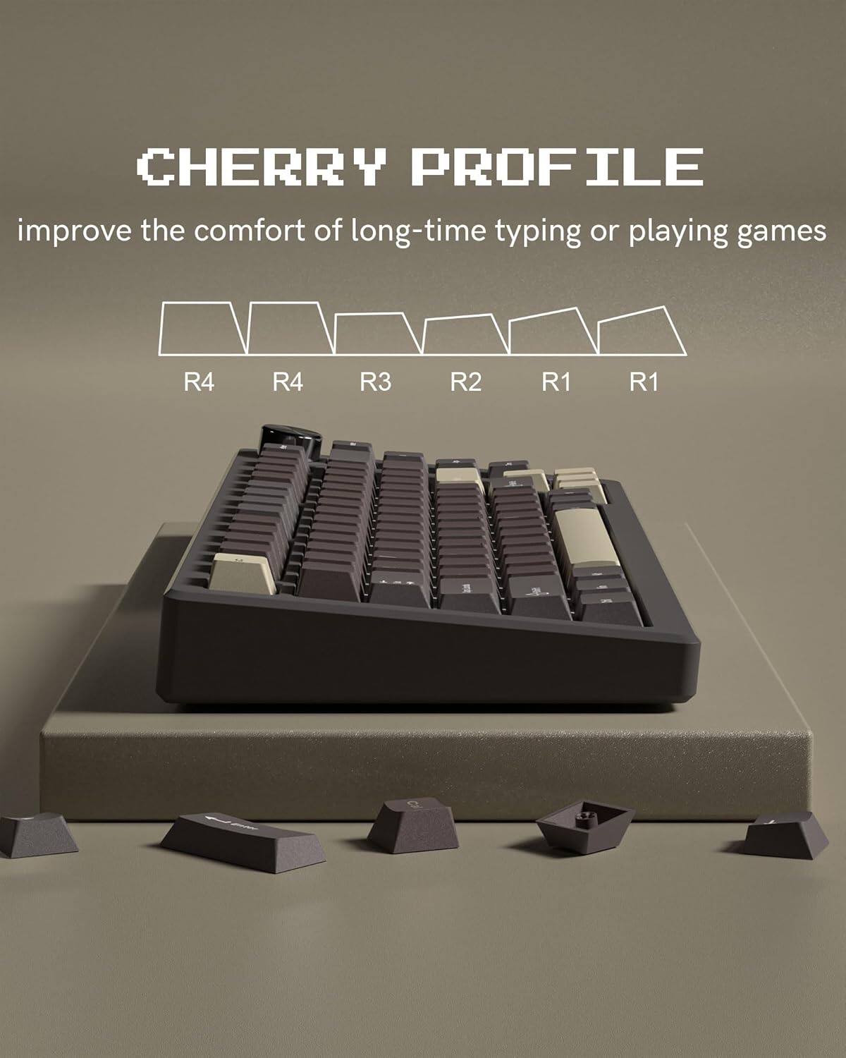 CHERRY PROFILE  
improve the comfort of long-time typing or playing games  
R4 R4 R3 R2 R1 R1