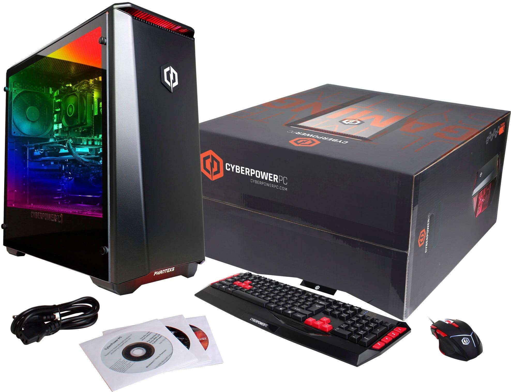 Alt View 15. CyberPowerPC - Gamer Ultra Gaming Desktop - AMD Ryzen 5 1400 - 8GB Memory - AMD Radeon RX 580 - 1TB Hard Drive - Black.