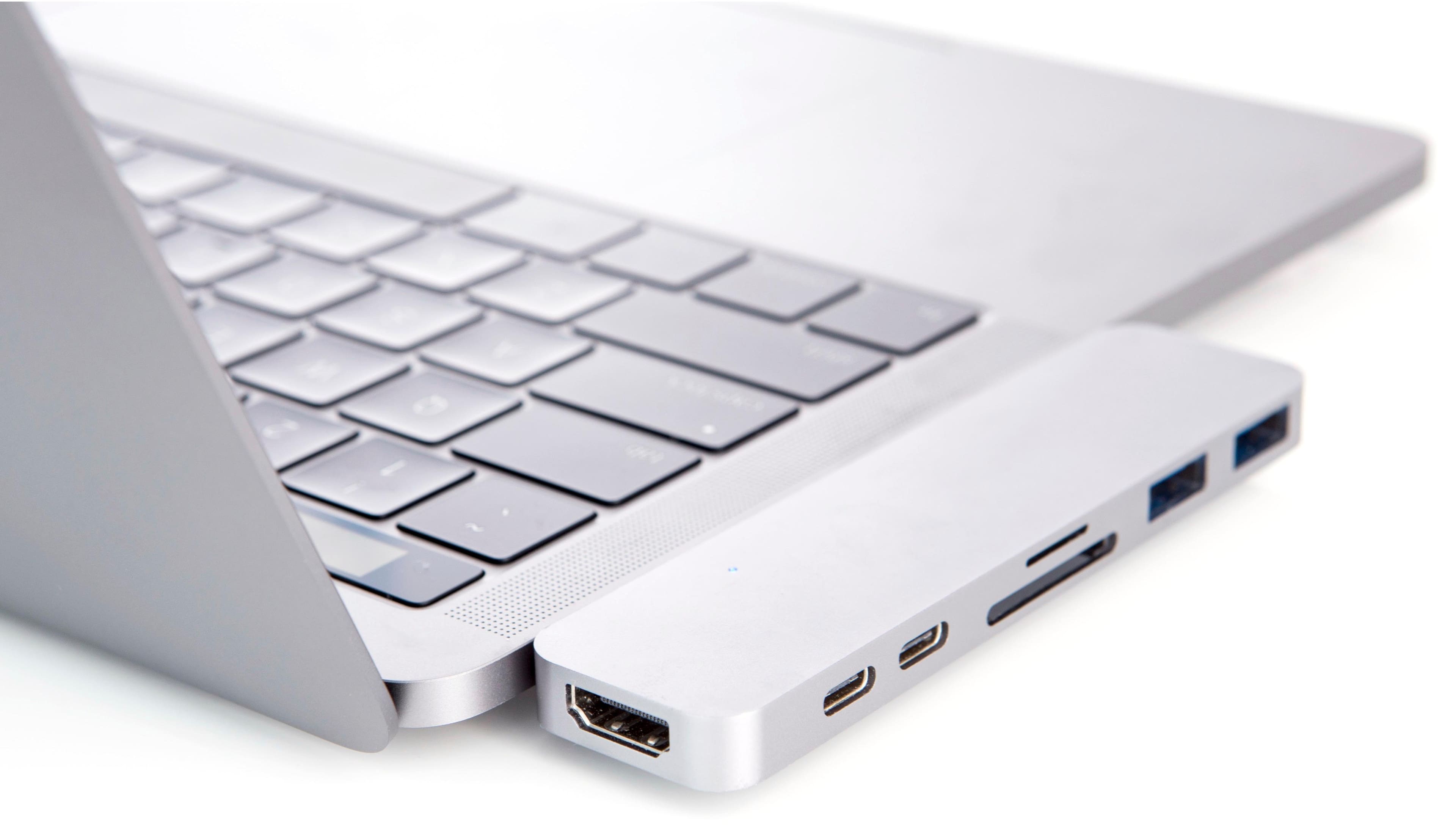 Front. HyperDrive - USB Type-C Hub for Select Apple MacBook Laptops - Silver.