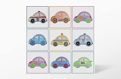 Alt View 1. AccuQuilt - Cute Car Embroidery Designs CD by Marjorie Busby.