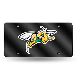Rico Industries - Black Hills State Yellow Jackets Black Mirror Look Acrylic License Plate Laser Tag - Multi