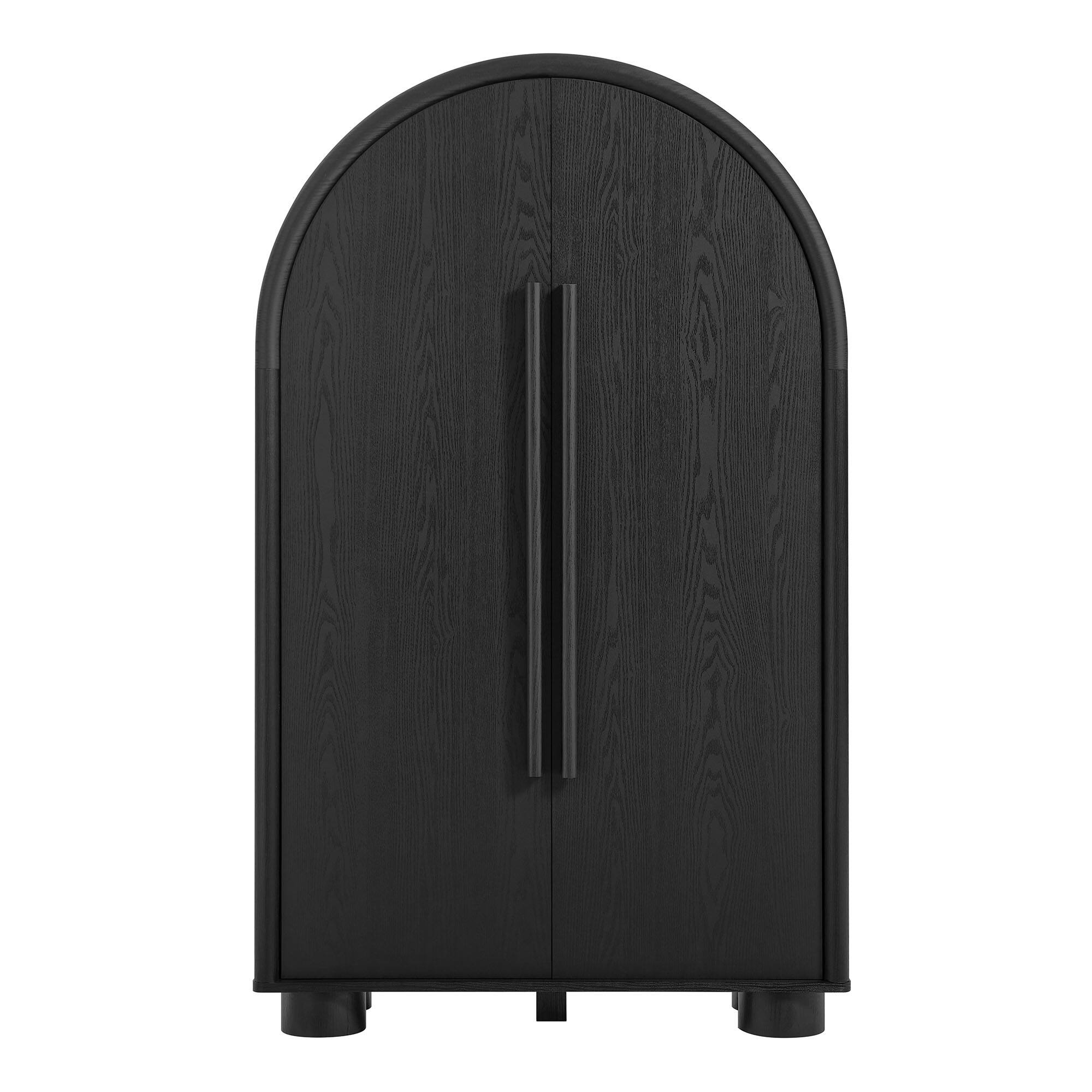 Alt View 3. Modway - Bellamy Arched Fold-Out Desk Cabinet by Modway - Black Oak.