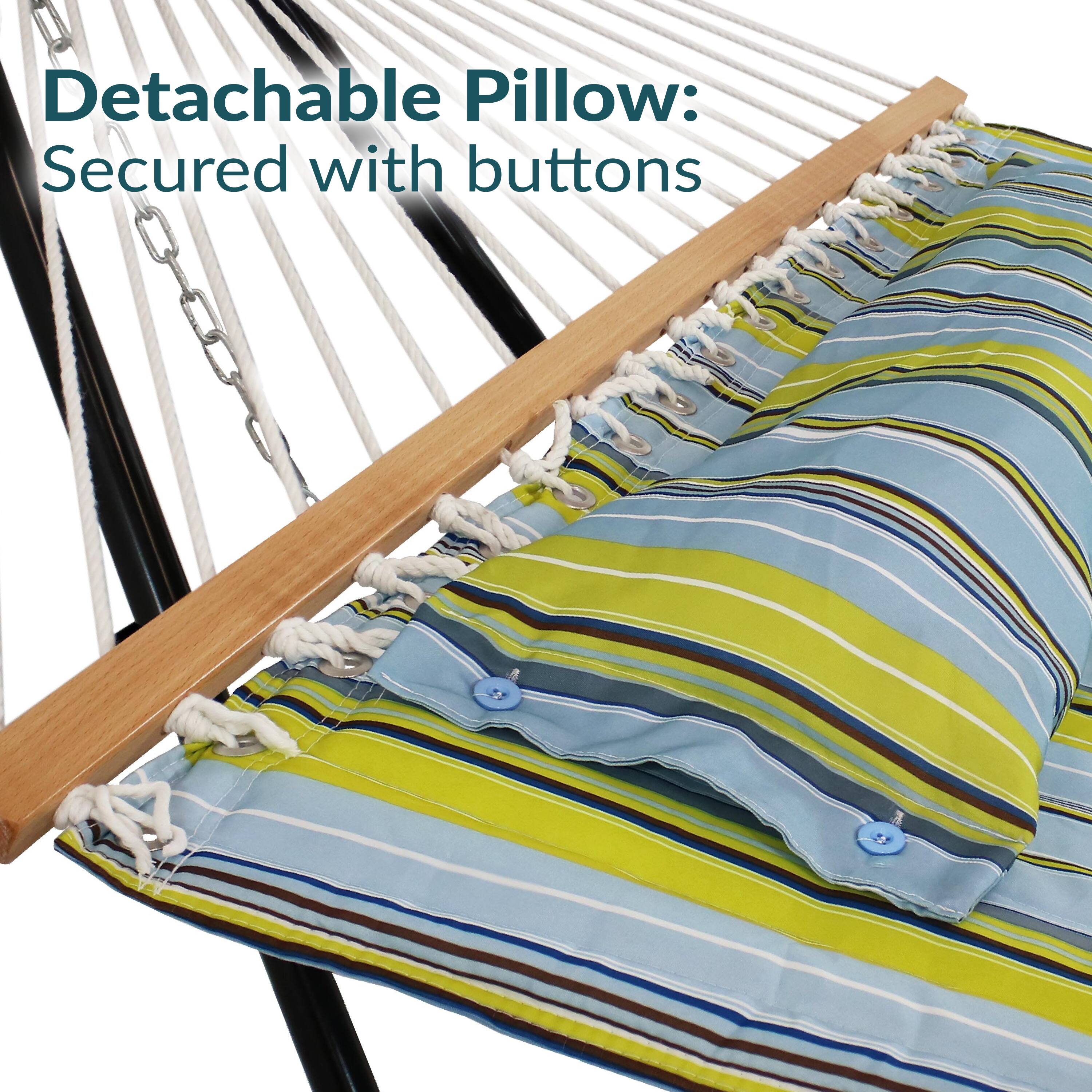 Detachable Pillow:  
Secured with buttons