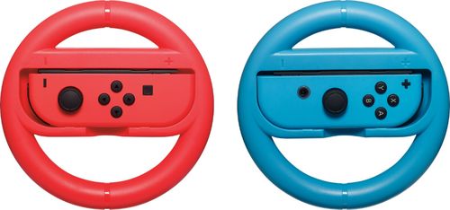 Insignia™ - Joy-Con Wheel for Nintendo Switch (2-Pack) - Neon red/Neon Blue
