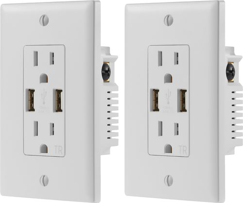 Dynexâ„¢ - 2.4A USB Wall Outlet (2-Pack) - White was $29.99 now $14.99 (50.0% off)