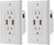 Front Zoom. Dynex™ - 2.4A USB Wall Outlet (2-Pack) - White.