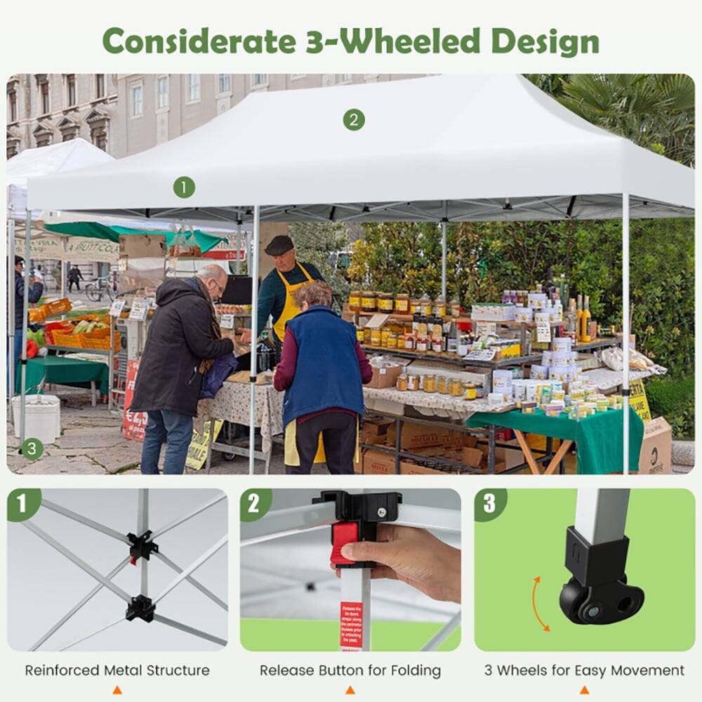 Considerate 3-Wheeled Design

1. Reinforced Metal Structure
2. Release Button for Folding
3. 3 Wheels for Easy Movement