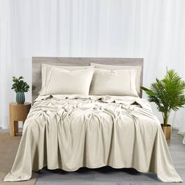 Bibb Home - 2000 Count 6-Piece Bamboo Sheet Set with Snug Grip - Cream