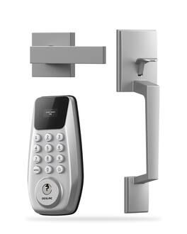 DESLOC - C100 Smart Door Lock with Visible Display, Smart Keypad Deadbolt with Handle for Front Door - Silver