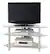 Front. Walker Edison - Corner TV Stand for TVs Up to 48" - Silver.