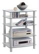 Walker Edison - Component Stand - Clear/Silver - Larger Front