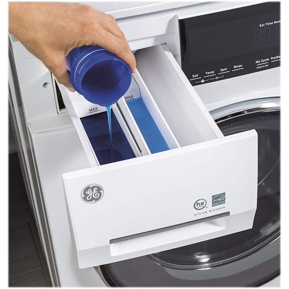 Customer Reviews: GE 2.4 Cu. Ft. 14-Cycle Front-Loading Washer White ...