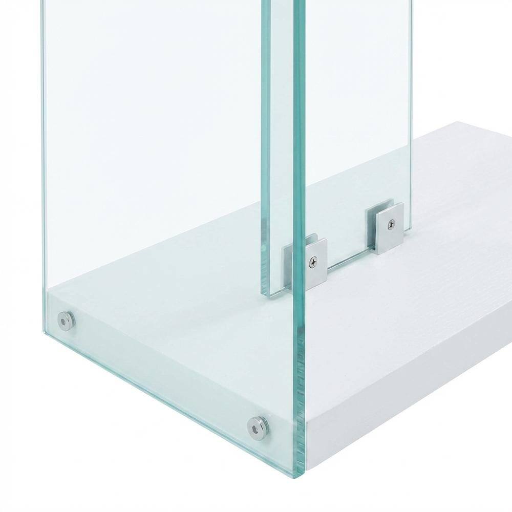 Back. FurniFact - Contemporary White End Table with Sleek Design and Durable Finish - White.