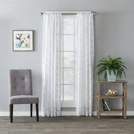 SKL Home - Saturday Knight Ltd Edge Diamond Shaped Window Panel With 1.5" Rod Pocket - 52" x 63" - White