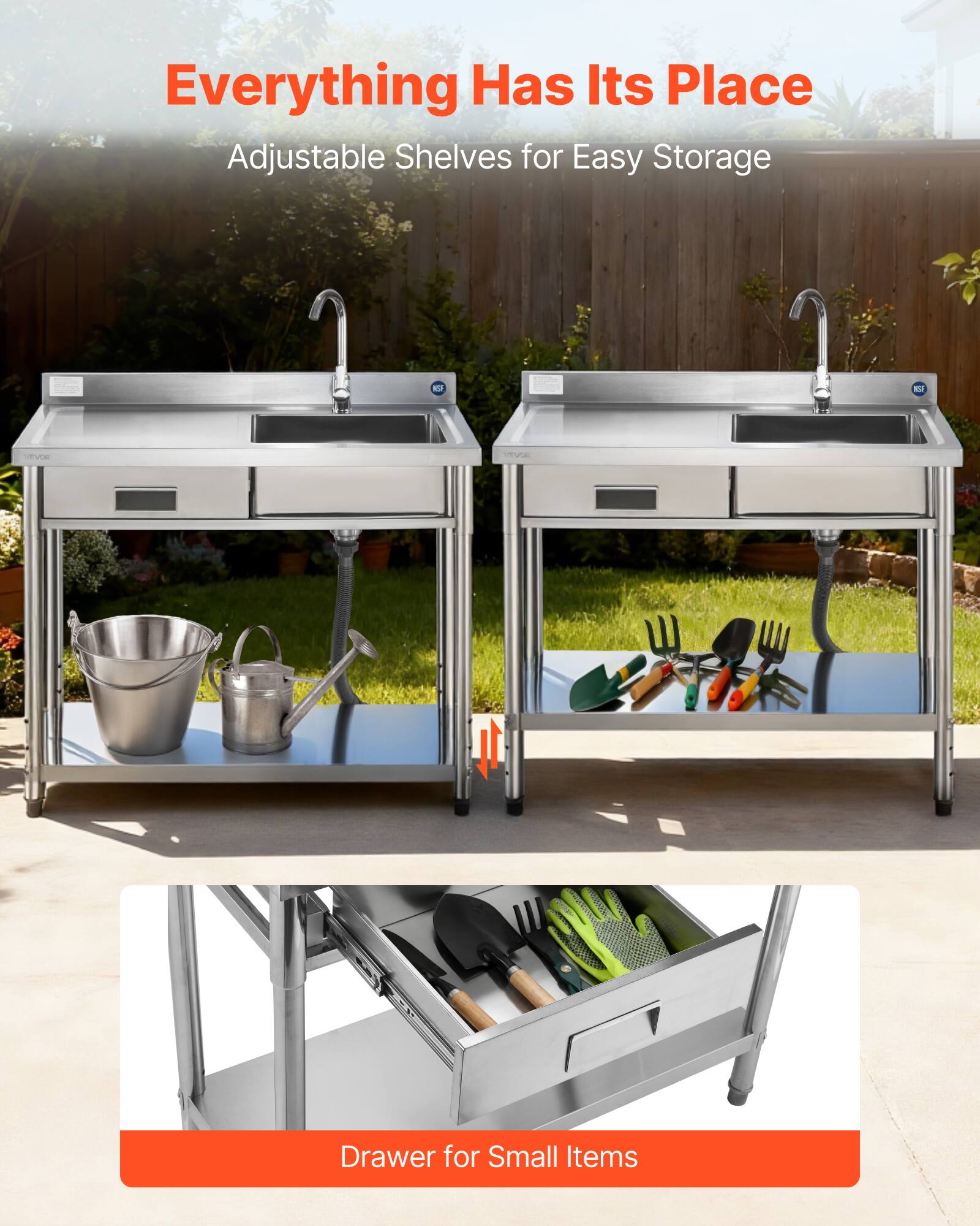 Everything Has Its Place  
Adjustable Shelves for Easy Storage  

Drawer for Small Items