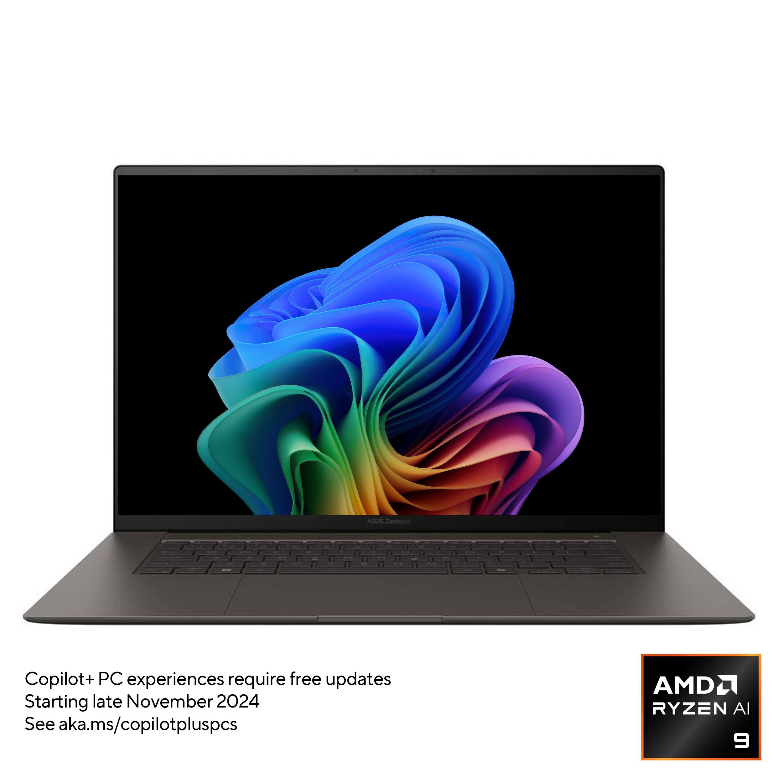 ASUS Zoin_to_tce Copilot+ PC experiences require free updates starting late November 2024. See aka.ms/copilotpluspcs. AMD Ryzen 9.