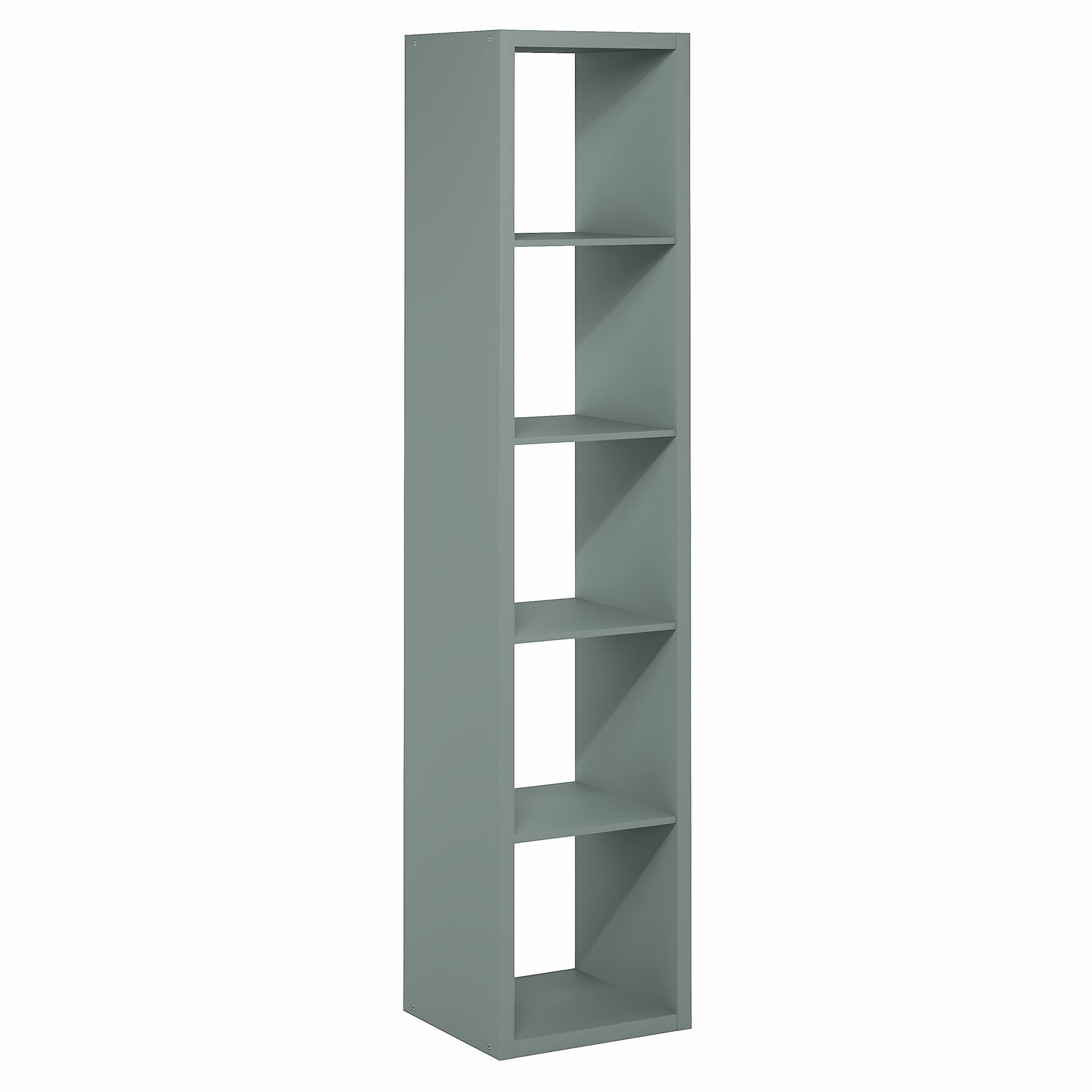 Alt View 5. Furinno - CUBICLE 5-Cube Vertical Thick Frame Bookshelf, Reversible Bookcase with Open Back, for Living Room, Bedroom, Home Office - Sage Green.