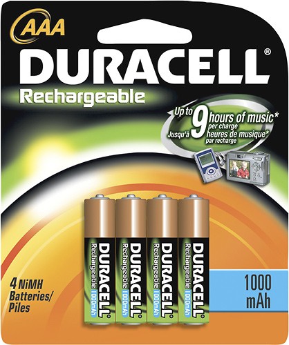 DURACELL DX2400R4 Precharged Recharg. Battery,AAA,NiMh,PK4 
