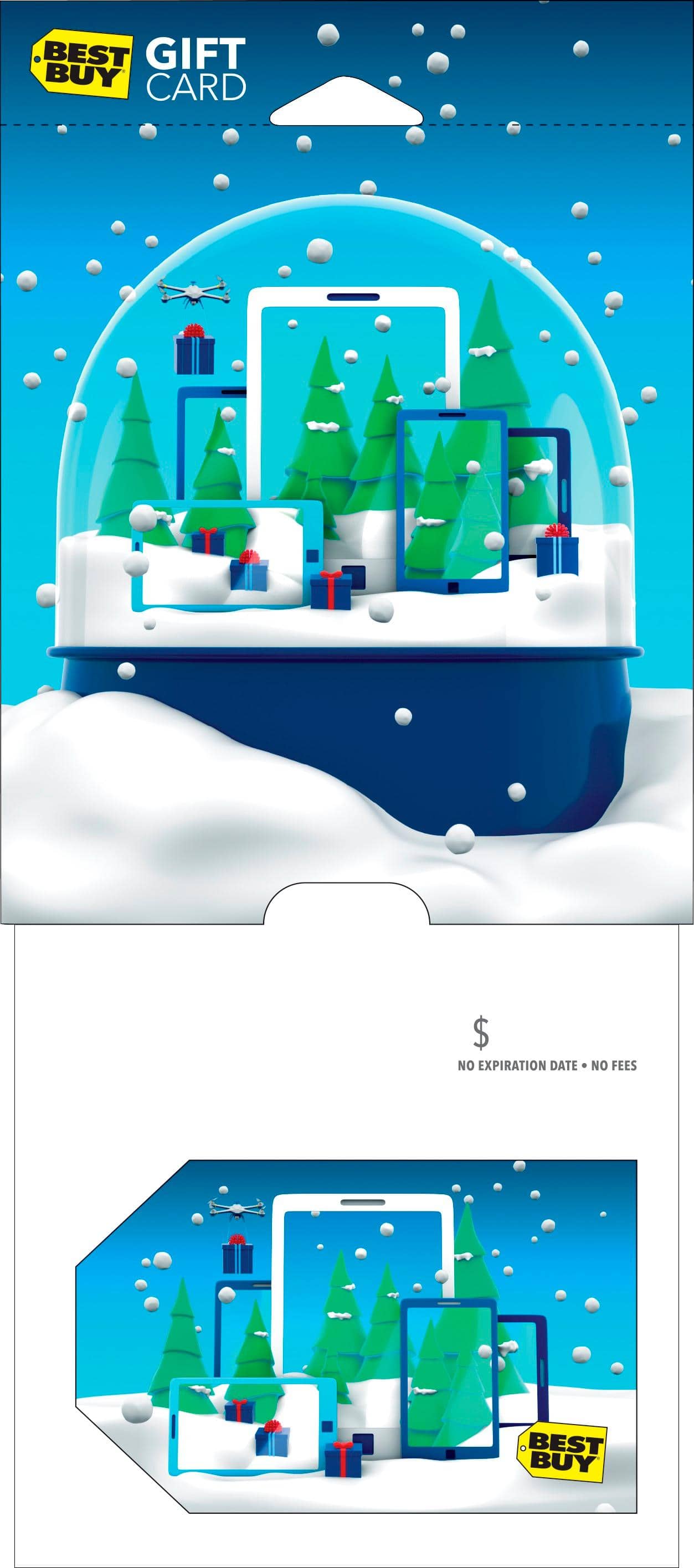 Front. Best Buy® - $25 Holiday Snow Globe Gift Card.