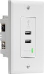Front Zoom. Insignia™ - In-wall 3.6A Surge Protected USB Hub - White.