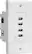 Front. Insignia™ - 4.8A 4-Port USB Charger Wall Outlet - White.