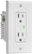 Front. Insignia™ - 2 Outlet In-Wall 1080 Joules Surge Protector - White.