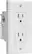 Front. Insignia™ - 2 Outlet In-Wall 1080 Joules Surge Protector - White.