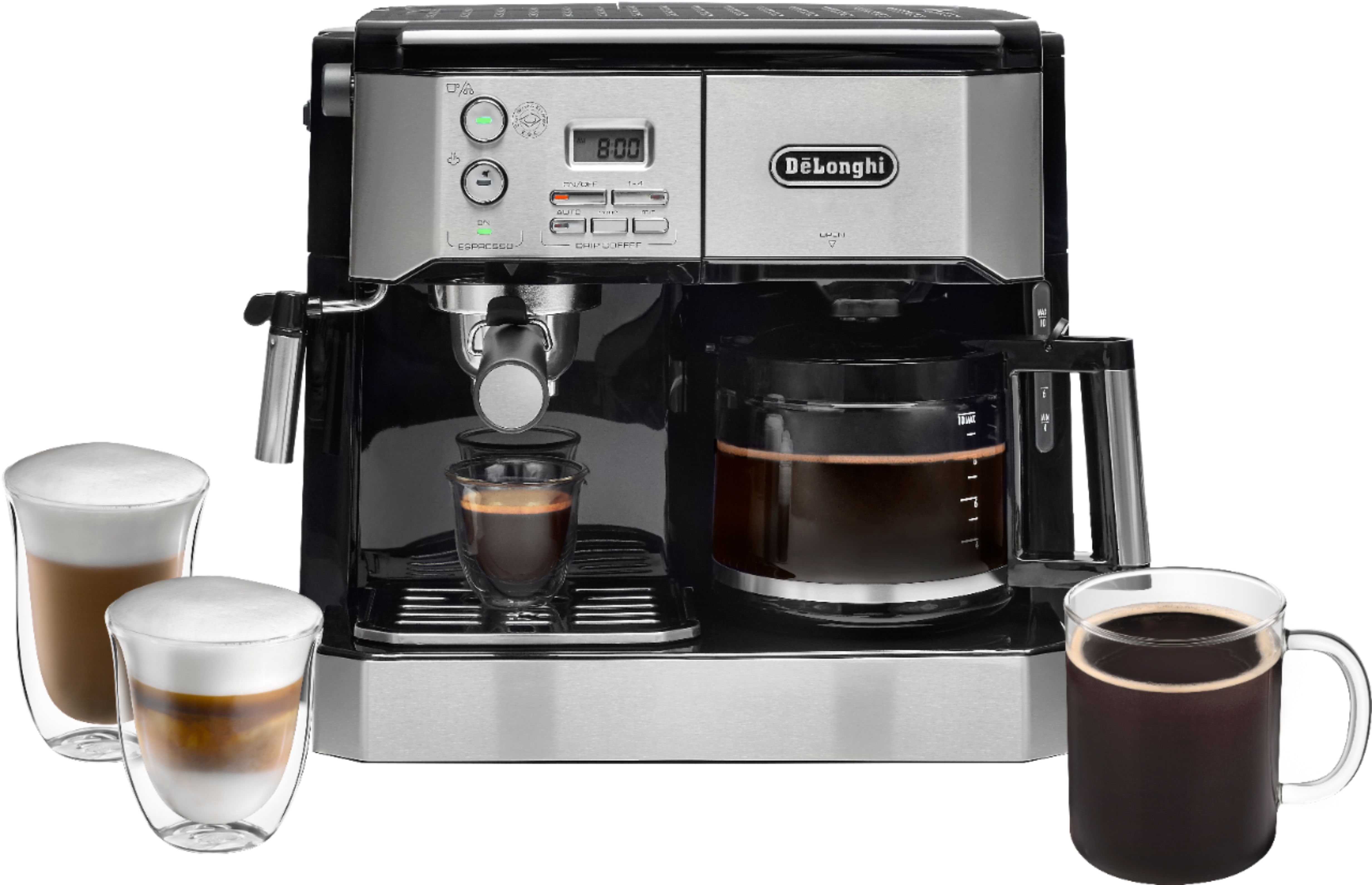 Best Buy: De'Longhi 10-Cup Coffee Maker and Espresso Maker with 15 bars De'longhi Combination Espresso/coffee Machine - Stainless Steel Bco430