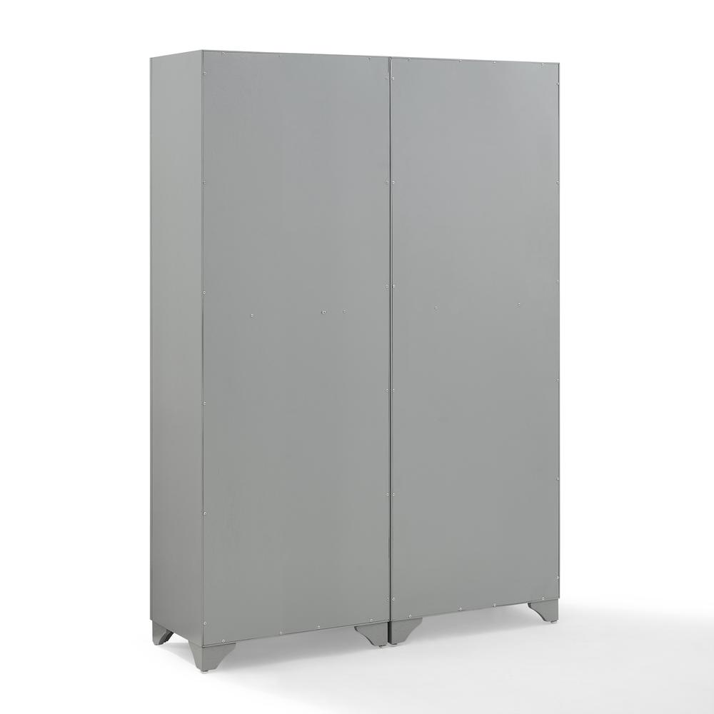 Back. Crosley Furniture - Tara 2-Piece Kitchen Storage Pantry Set - 2 Pantries - Distressed Gray.