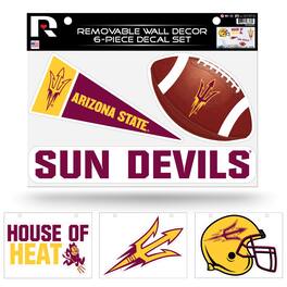 Rico Industries - Arizona State Sun Devils (Set of 6) Individual Easy Peel Die-Cut Decal Stickers - Remove - Re-organize - Re-apply - Multi