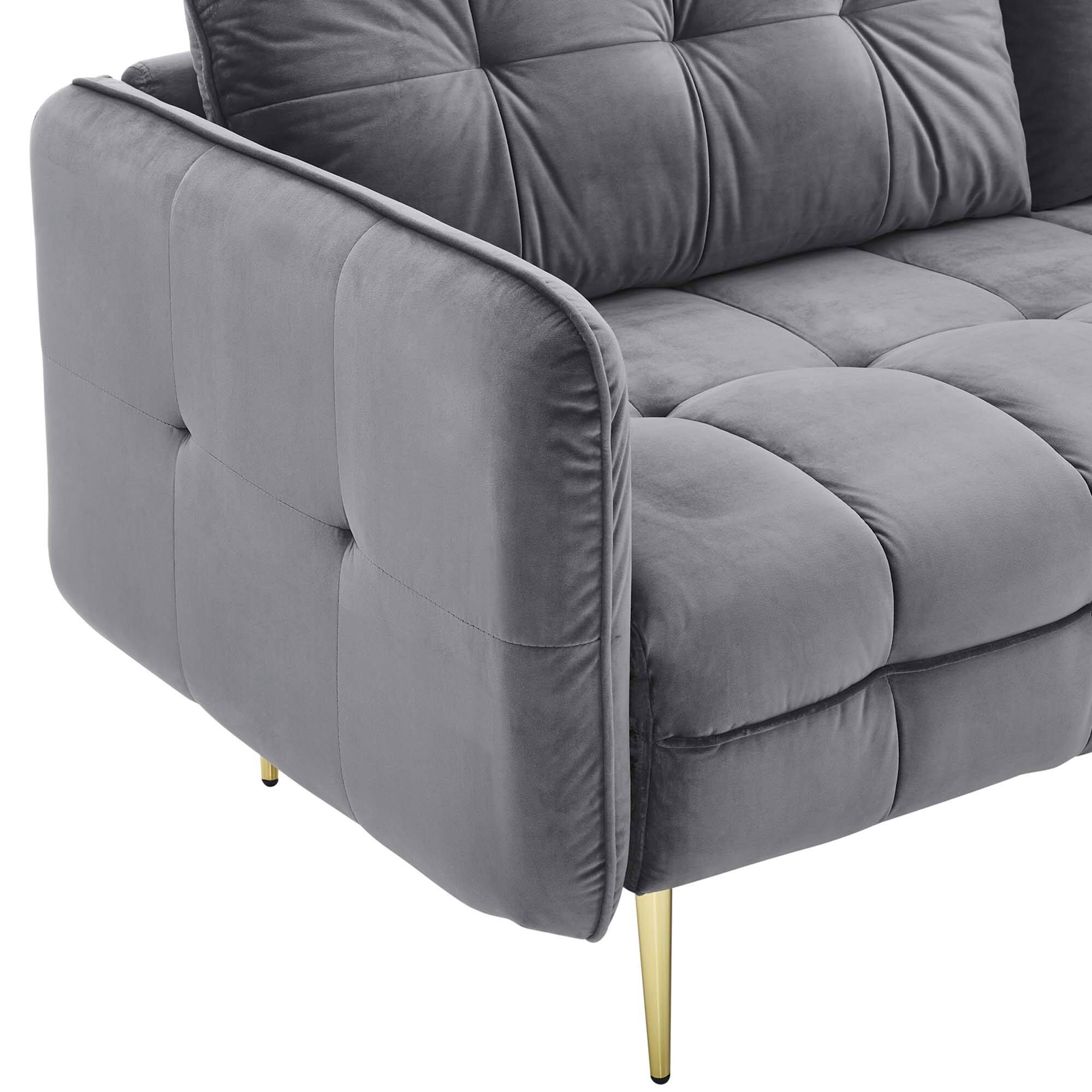 Alt View 5. Modway - Cameron Tufted Performance Velvet Sofa by Modway - Gray.