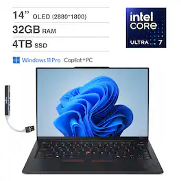 Lenovo - ThinkPad X1 Carbon Gen 13 X1 Carbon Laptop 14.0 2.8K (Intel Ultra 7-268V, 32GB LPDDR5X, 4TB SSD, Win 11 Pro) - Eclipse Black