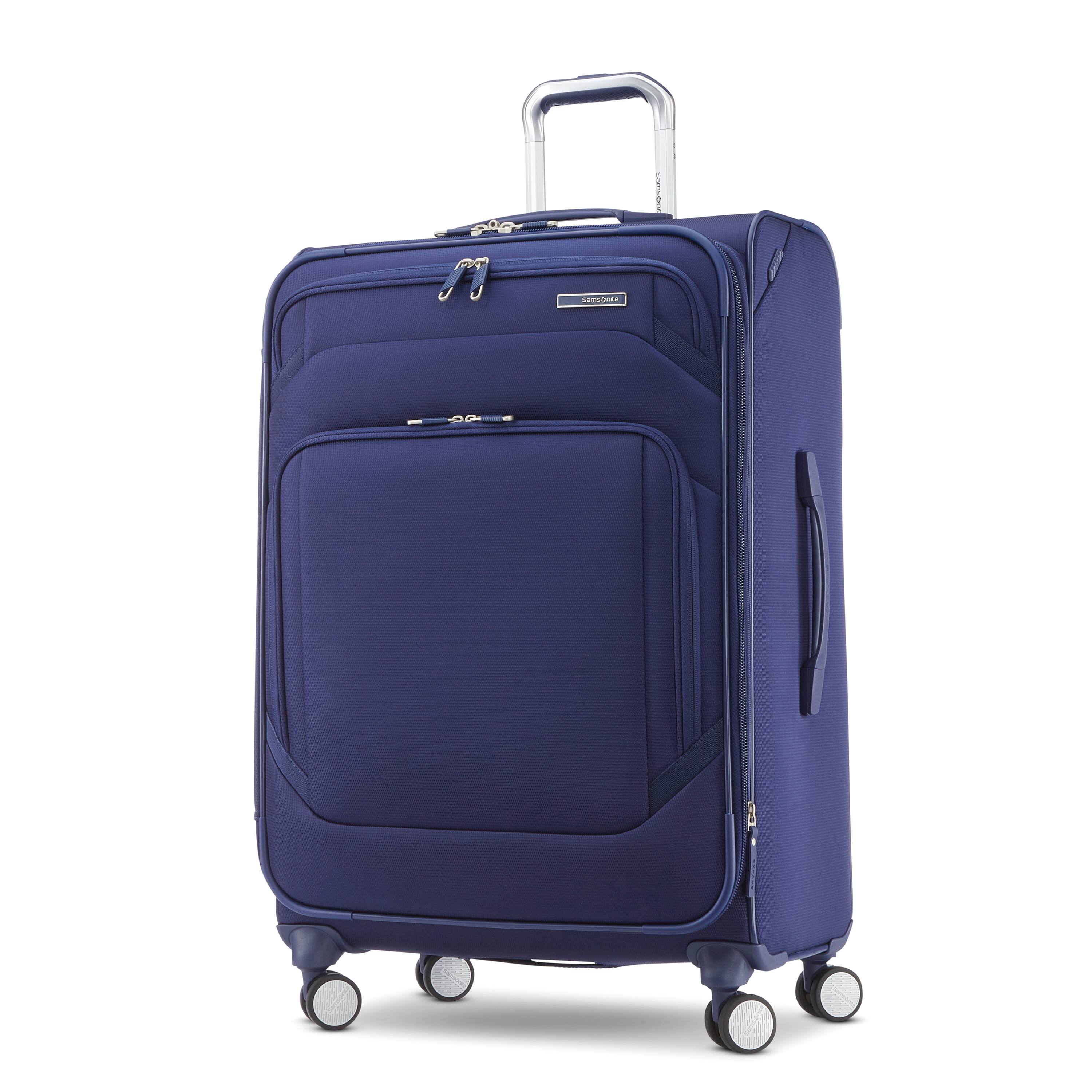 Front. Samsonite - Ascentra Med 25" Expandable Spinner Suitcase - Iris Blue.