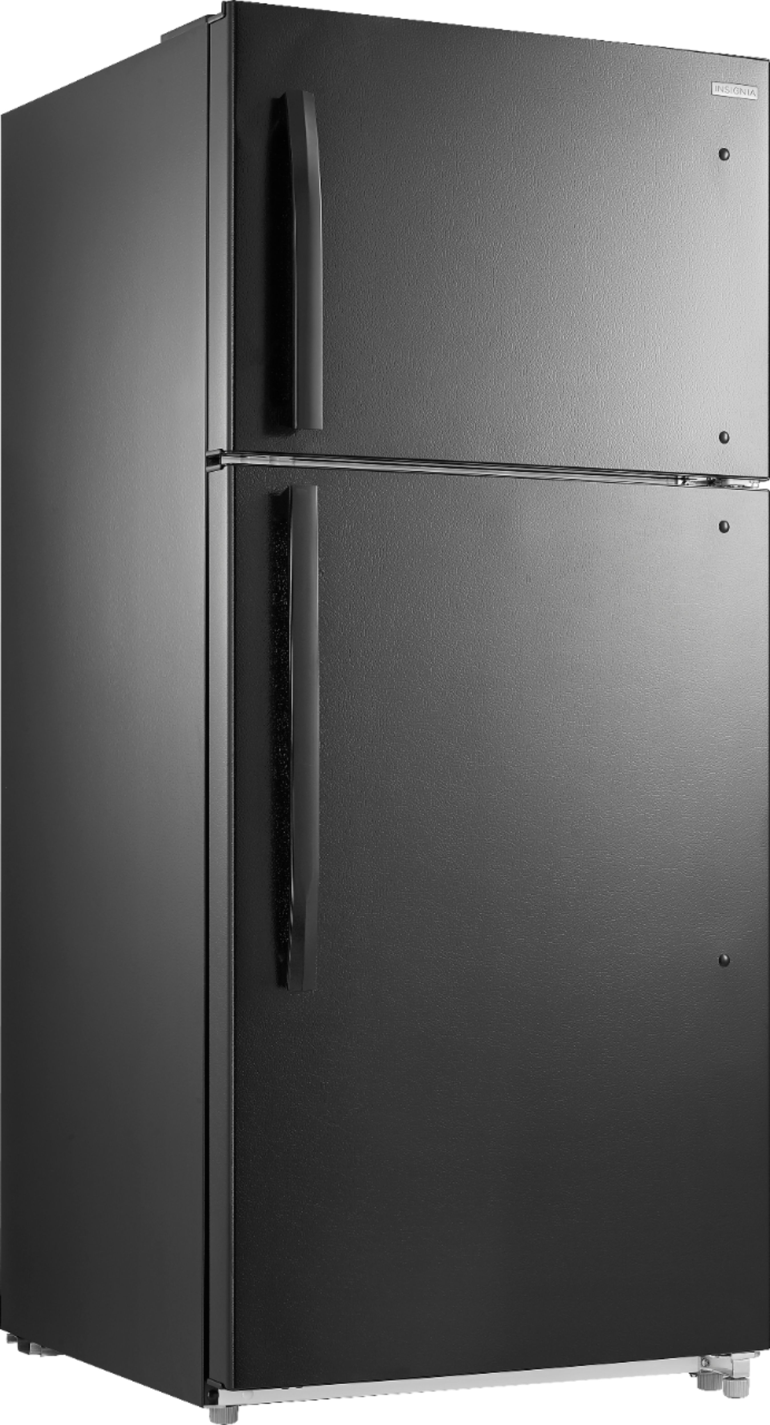 Angle View: Insignia™ - 18.1 Cu. Ft. Top-Freezer Refrigerator - Black
