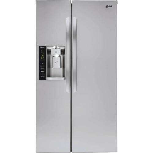 LG - 21.9 Cu. Ft. Side-by-Side Counter-Depth Smart Wi-Fi Enabled Refrigerator - Stainless Steel