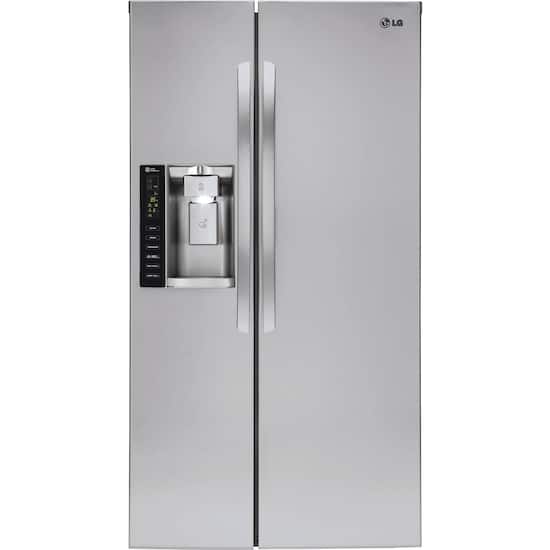 Lg 21 9 Cu Ft Side By Side Counter Depth Smart Wi Fi Enabled Refrigerator Stainless Steel Lsxc22426s Best Buy