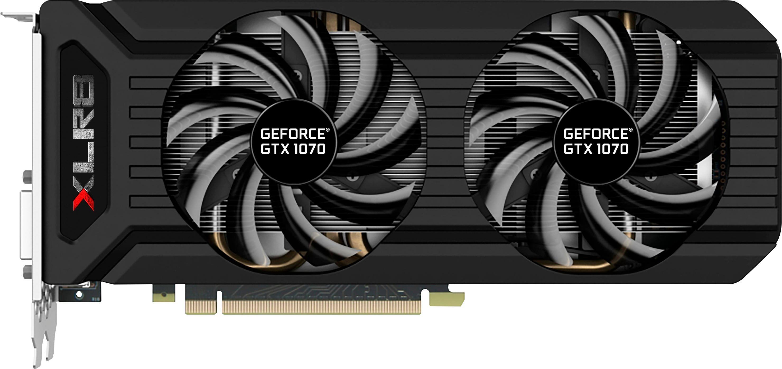 PNY - NVIDIA GeForce GTX 1070 8GB GDDR5 PCI Express 3.0 Graphics Card - Black - Larger Front