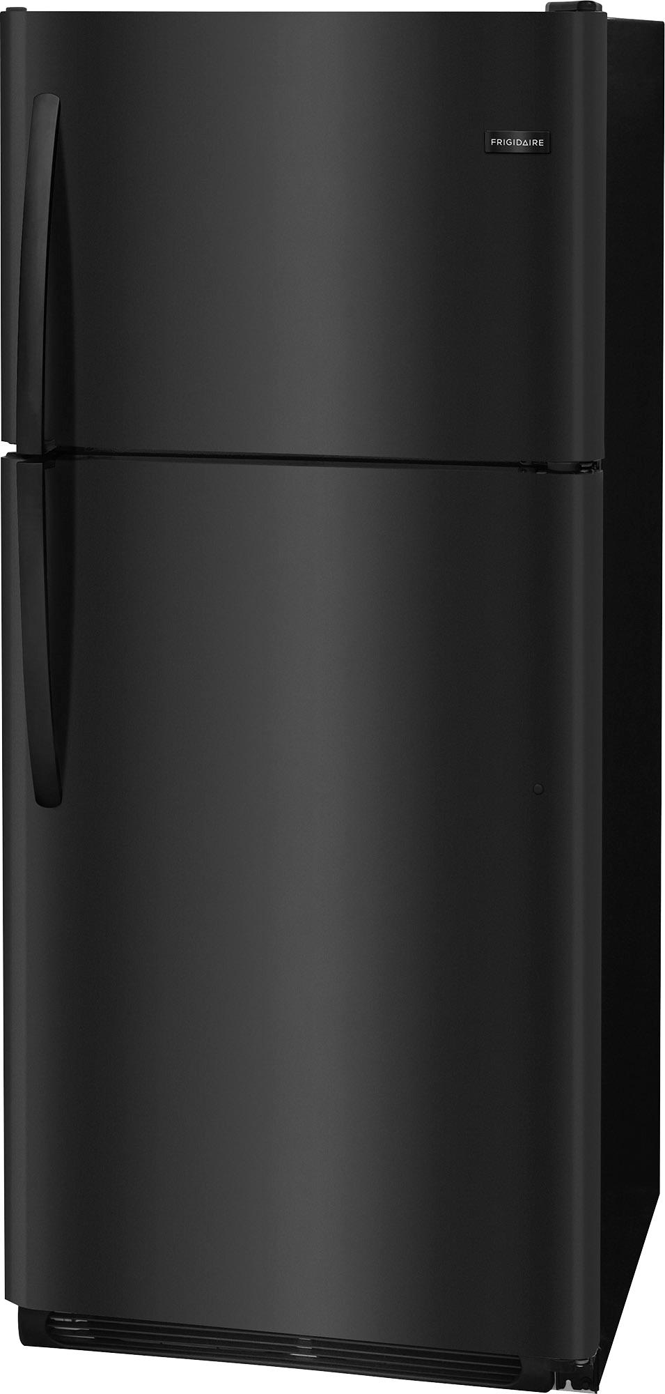 Left View: Frigidaire - 20.4 Cu. Ft. Top-Freezer Refrigerator - Black