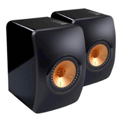 KEF - LS50 5-1/4" 2-Way Studio Monitors (Pair) - High Gloss Piano Black - Front_Zoom