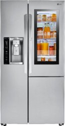 LG - 21.7 Cu. Ft. Side-by-Side InstaView Door-in-Door Counter-Depth Smart Wi-Fi Refrigerator - Stainless steel - Front_Zoom