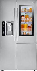 LG - 26.1 Cu. Ft. Side-by-Side InstaView Door-in-Door Smart Wi-Fi Enabled Refrigerator - Stainless steel - Front_Standard