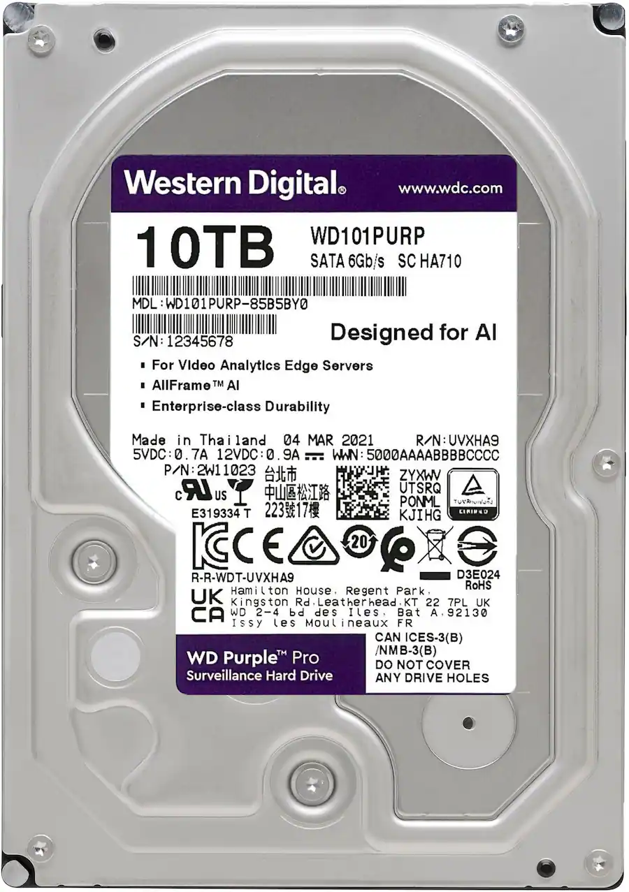 Wd Server Type WD Purple Pro 10TB Surveillance Internal Hard Drive WD101PURP - Best Buy
