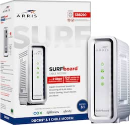 ARRIS - SURFboard SB8200 32 x 8 DOCSIS 3.1 Gig-Speed Cable Modem - White - Front_Zoom