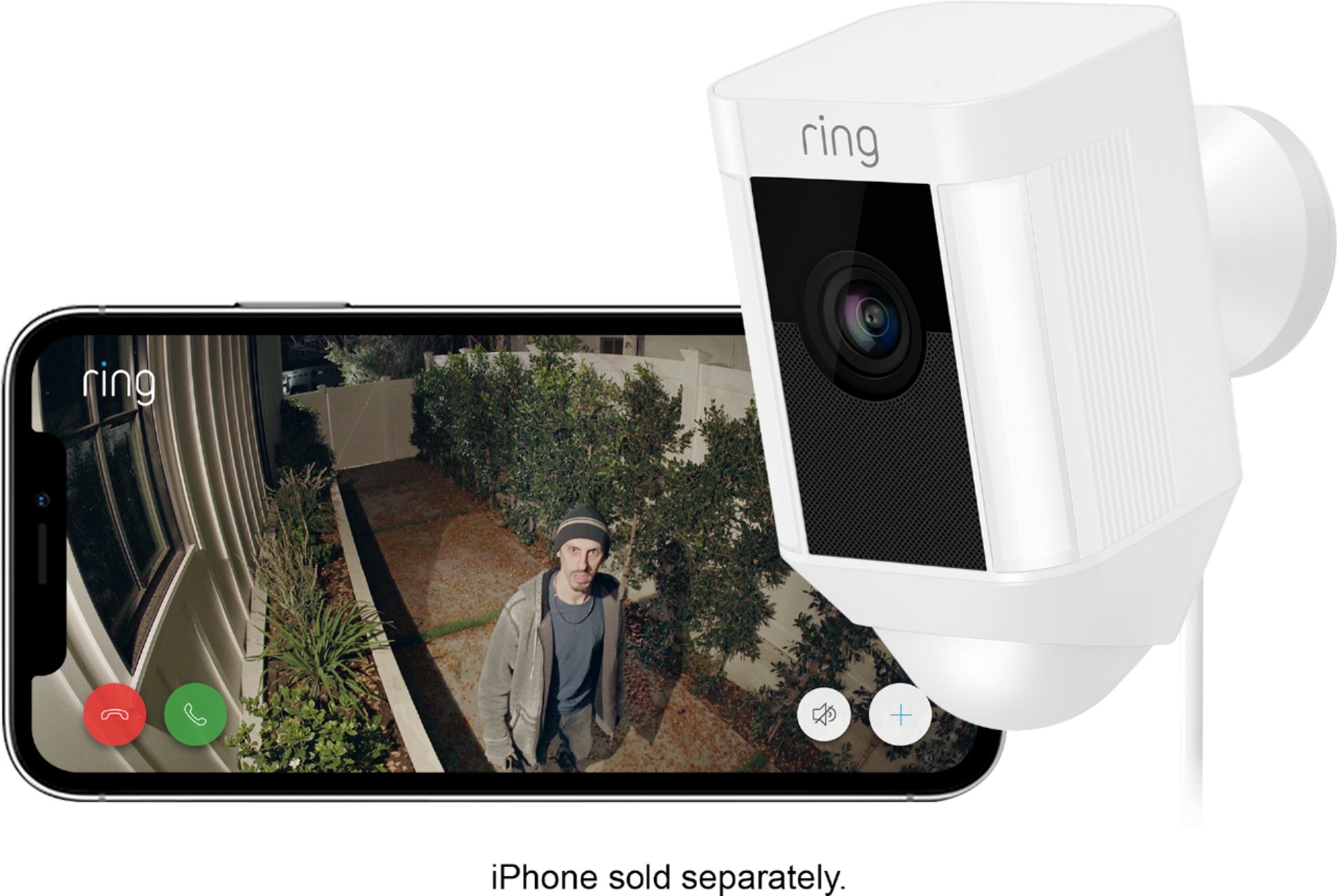 Ring Spotlight Cam Plus Outdoor/Indoor 1080p Plug-In Surveillance Camera  White B09J1TB7TB - Best Buy