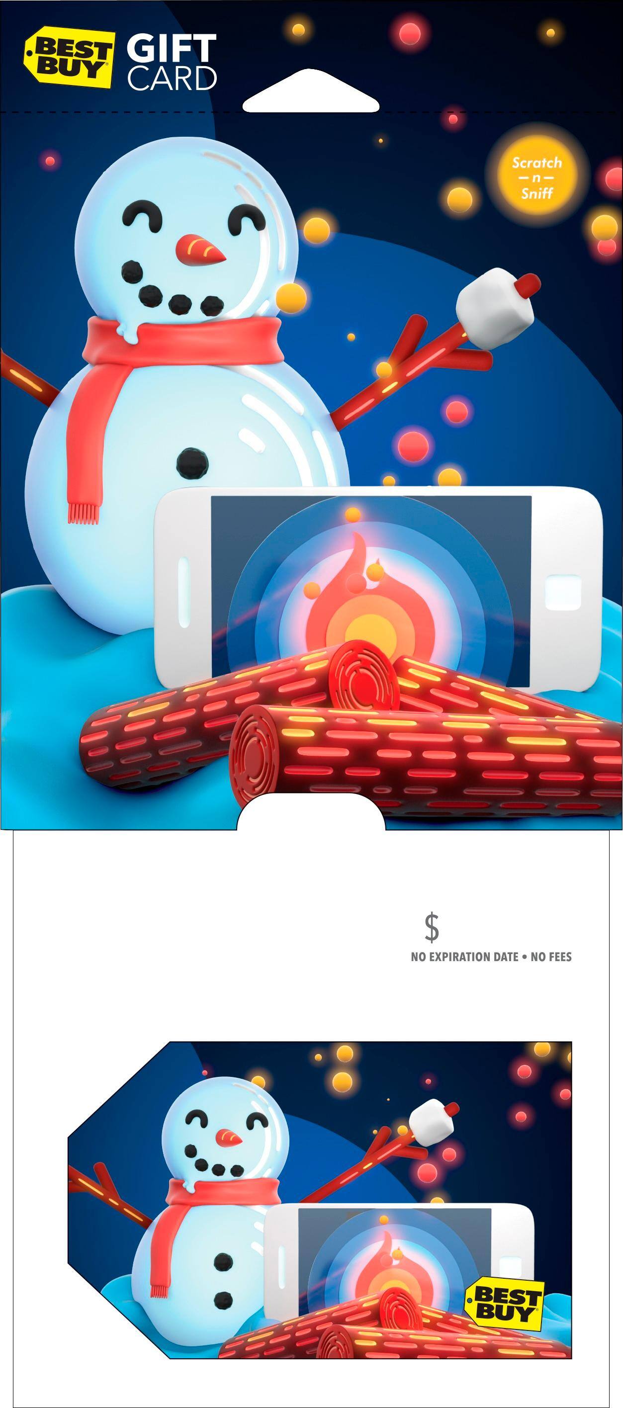 Front. Best Buy® - $25 Holiday Toasty Snowman Gift Card.