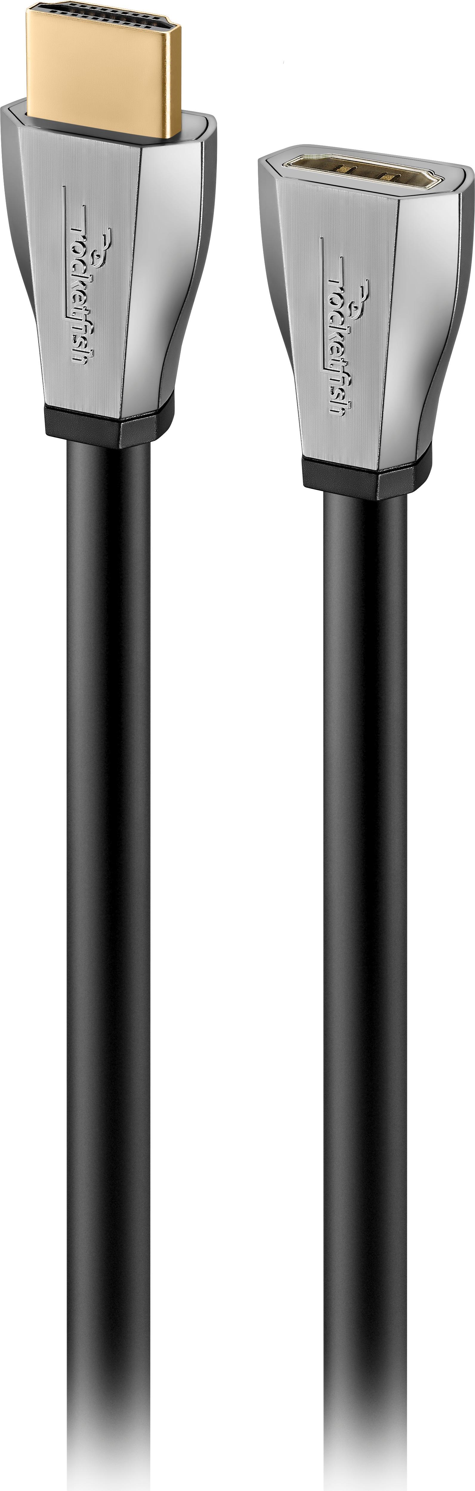 Rocketfish™ - 4' 4K Ultra HD HDMI Extension Cable - Black/silver