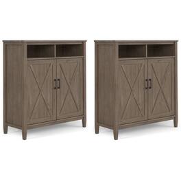 Simpli Home - Ela 39 inch Storage Cabinet (Set of 2) - Smoky Brown
