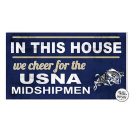 Jardine - Midshipmen 11'' x 20'' Indoor/Outdoor In This House Sign - Navy