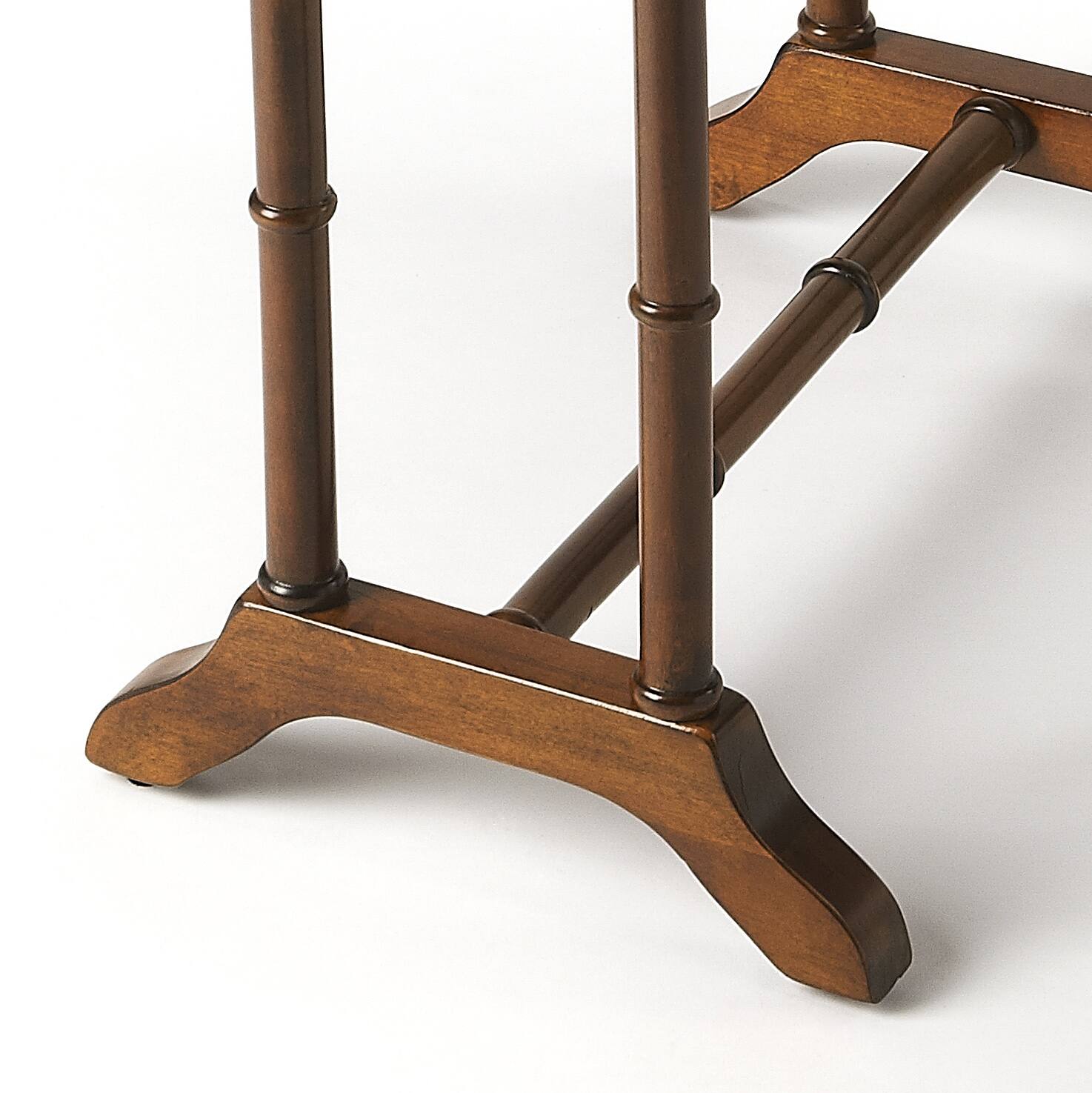Alt View 3. Butler Specialty - Darrow 24 in. W Fully Extended Rectangualr Wood Drop-Leaf 1 Drawer Side Table - Medium Brown.